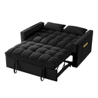 4-in-1 Pull-Out Sleeper Sofa Bed - Loveseat in Velvet -Convertible Couch Bed with Reclining Backrest,2 Side Pockets