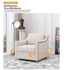 360 Degree Swivel Armchair Cotton Linen Skin-friendly Fabric Ergonomic Design