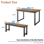 Farmhouse Dining Table Set with 2 Benches, 3-PieceTable Set