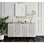 Modern Lacquered 4-Door Wooden Sideboard Buffet Server Cabinet
