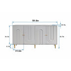 Modern Lacquered 4-Door Wooden Sideboard Buffet Server Cabinet