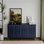 Modern Lacquered 4-Door Wooden Sideboard Buffet Server Cabinet