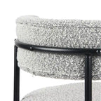 Roundhill Durban 5-Piece Round Dining Set, Trestle Dining Table with 4 Boucle Chairs