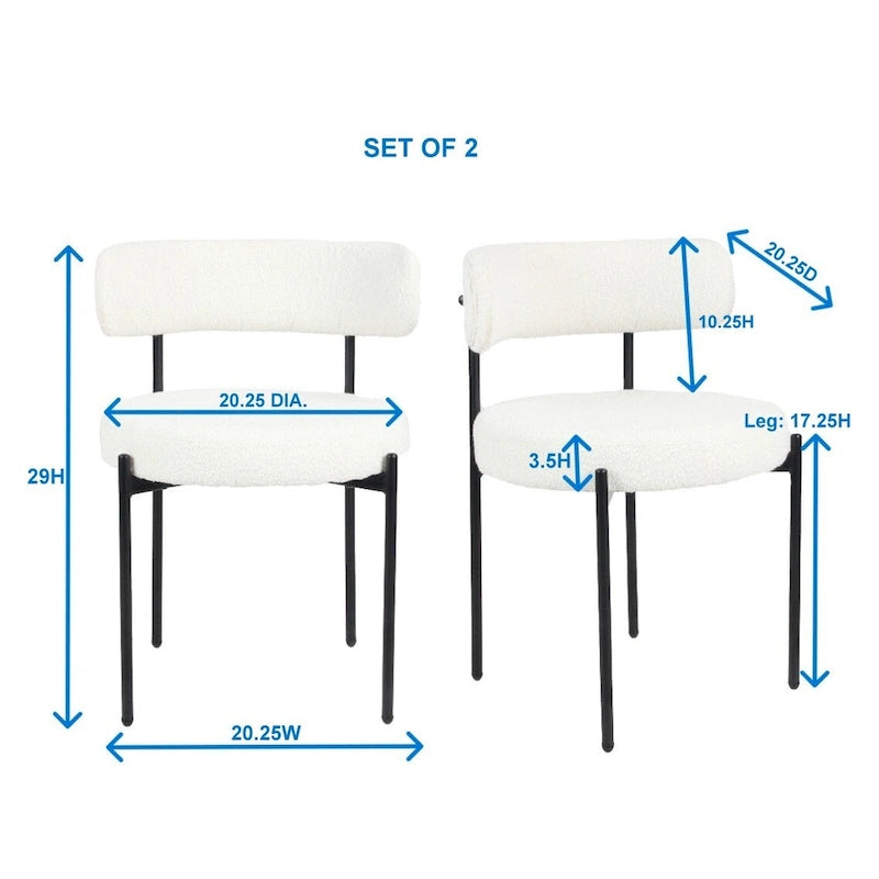 Roundhill Durban 5-Piece Round Dining Set, Trestle Dining Table with 4 Boucle Chairs