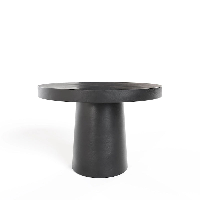 Desoto Modern Black Concrete Round Dining Table