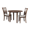 Set da pranzo 3 pezzi 42 pollici, con tavolo allungabile e 2 sedie, marrone