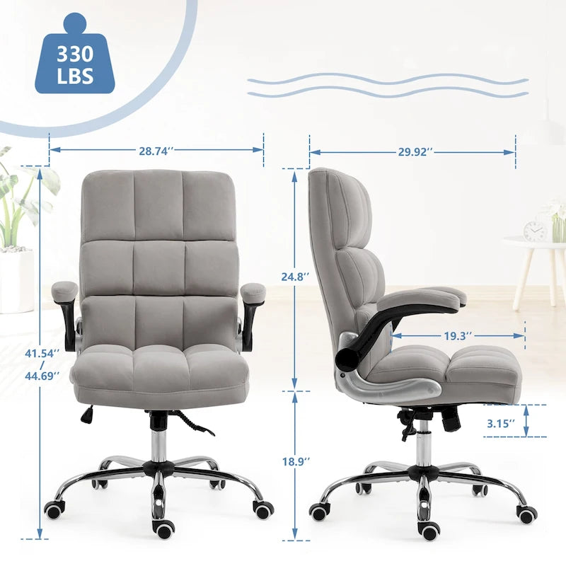 AVAWING Velvet Office Chair Executive Computer Desk Chair