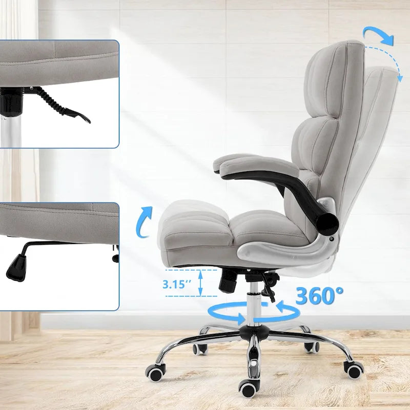 AVAWING Velvet Office Chair Executive Computer Desk Chair