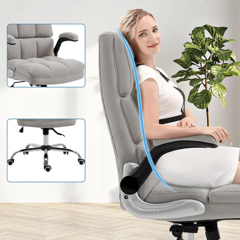AVAWING Velvet Office Chair Executive Computer Desk Chair