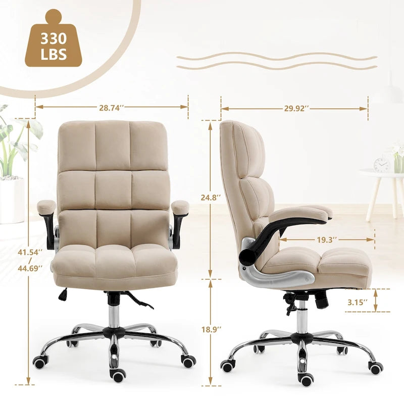 AVAWING Velvet Office Chair Executive Computer Desk Chair