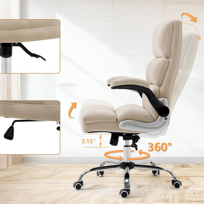 AVAWING Velvet Office Chair Executive Computer Desk Chair
