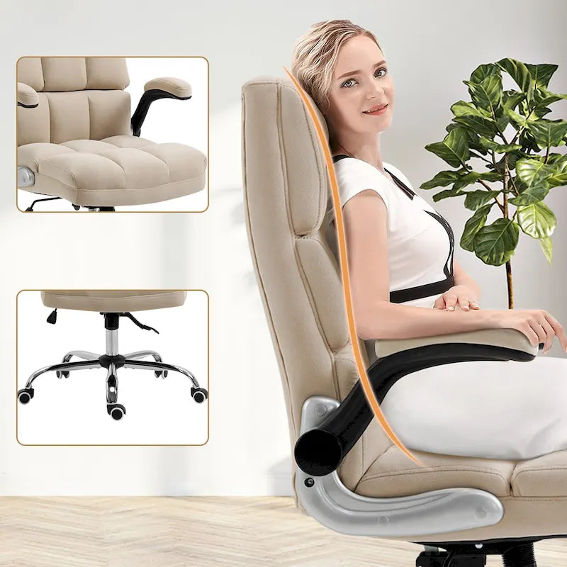AVAWING Velvet Office Chair Executive Computer Desk Chair