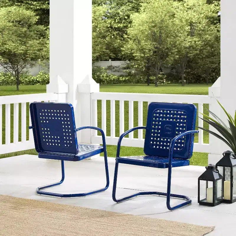 Crosley 2pk Bates Outdoor Metal Armchair Set