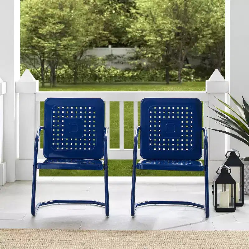 Crosley 2pk Bates Outdoor Metal Armchair Set