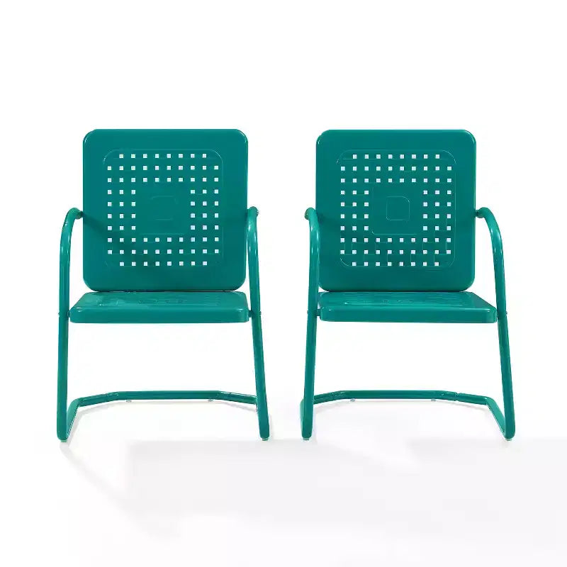 Crosley 2pk Bates Outdoor Metal Armchair Set