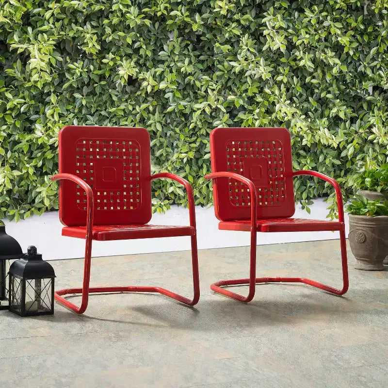 Crosley 2pk Bates Outdoor Metal Armchair Set