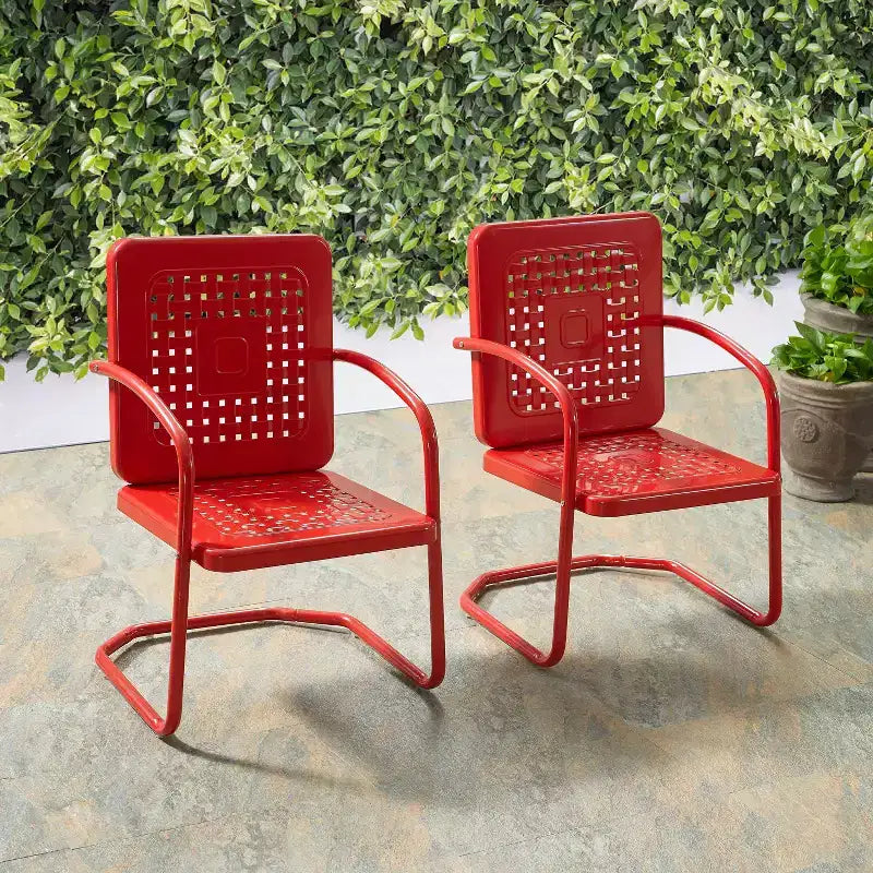 Crosley 2pk Bates Outdoor Metal Armchair Set