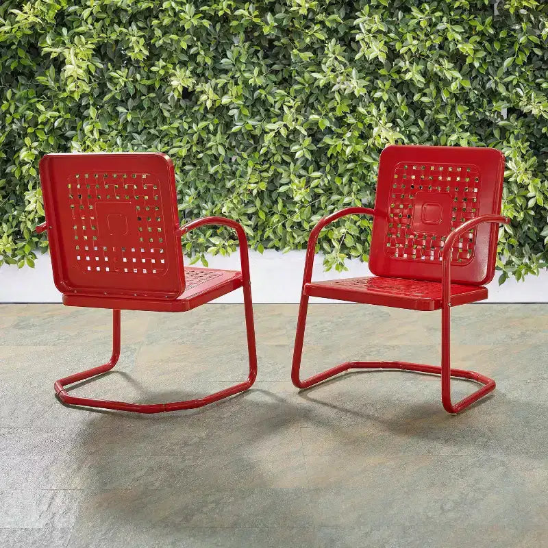 Crosley 2pk Bates Outdoor Metal Armchair Set