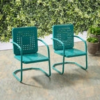 Crosley 2pk Bates Outdoor Metal Armchair Set
