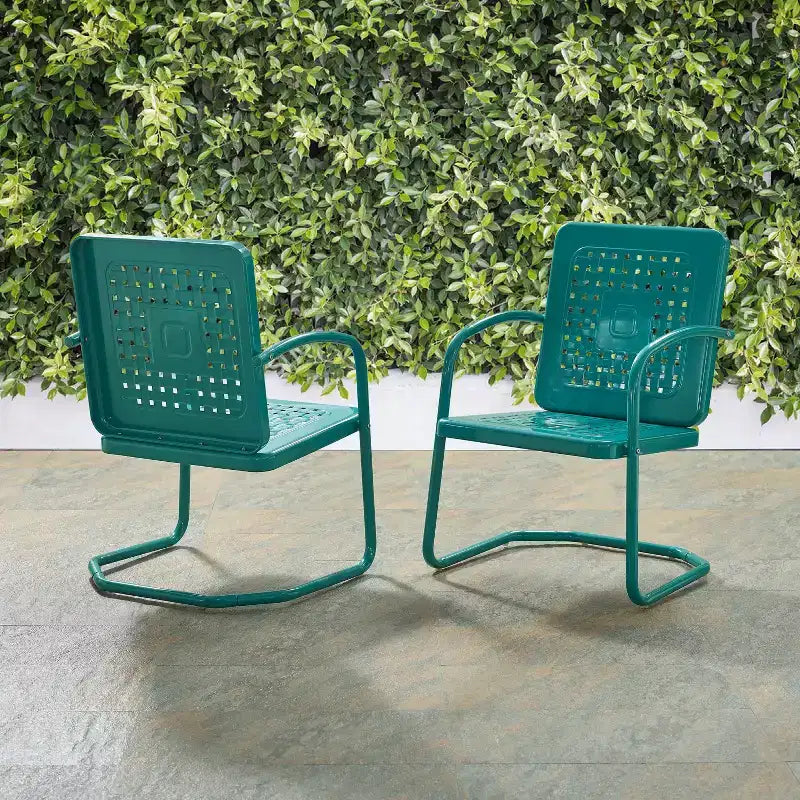 Crosley 2pk Bates Outdoor Metal Armchair Set