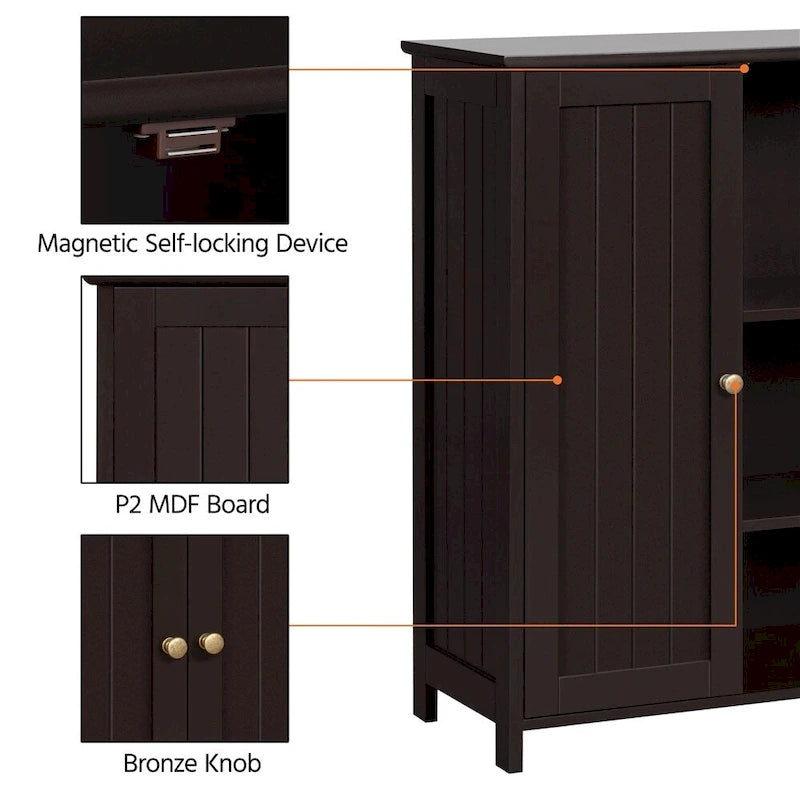 Yaheetech Floor Cabinet with 2 Doors, 2 Adjustable Shelves
