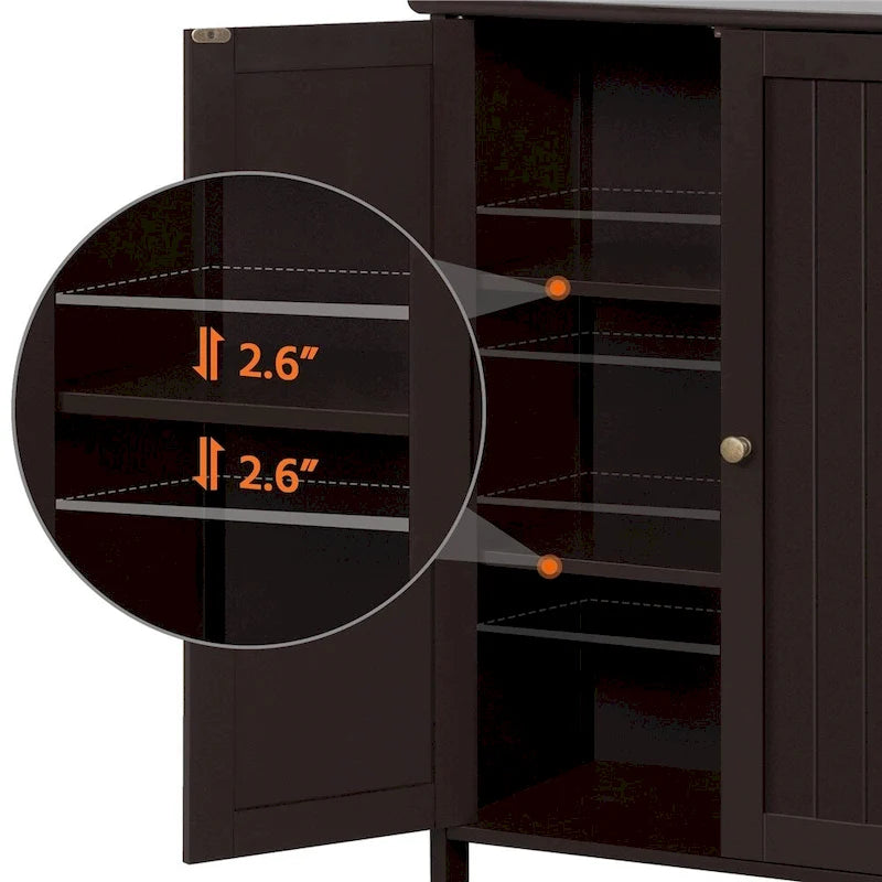 Yaheetech Floor Cabinet with 2 Doors, 2 Adjustable Shelves