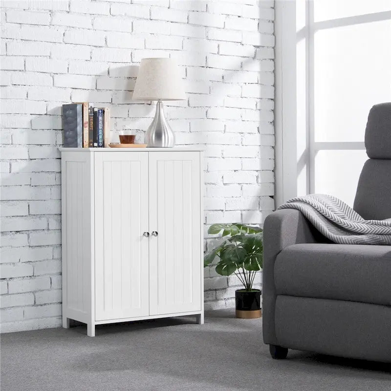 Yaheetech Floor Cabinet with 2 Doors, 2 Adjustable Shelves