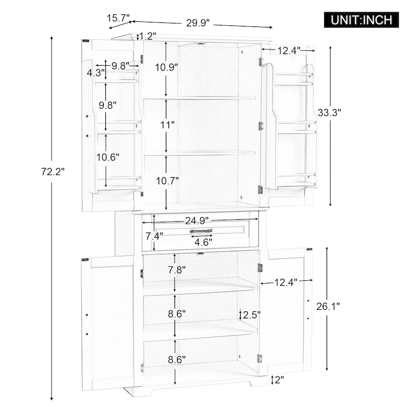 Bathroom Storage Cabinet with Doors and Drawer