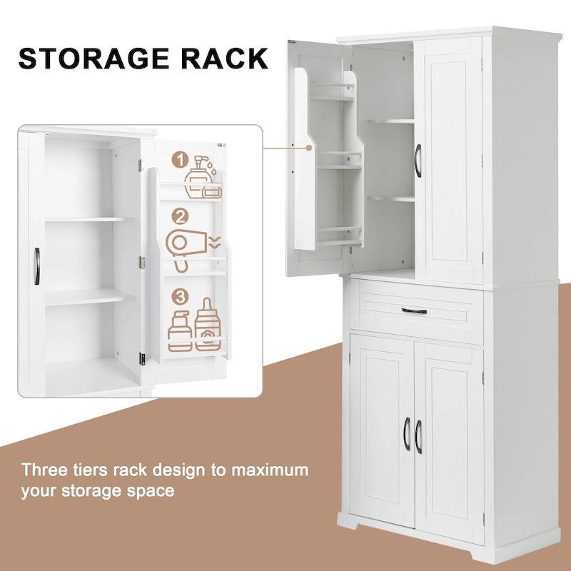 Bathroom Storage Cabinet with Doors and Drawer