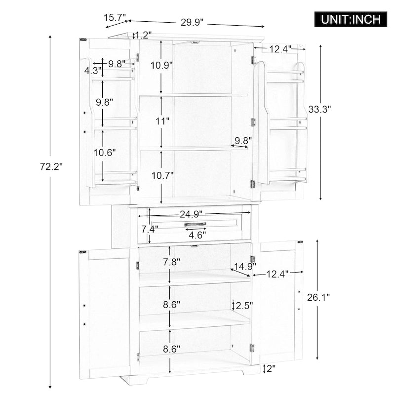 Bathroom Storage Cabinet with Doors and Drawer