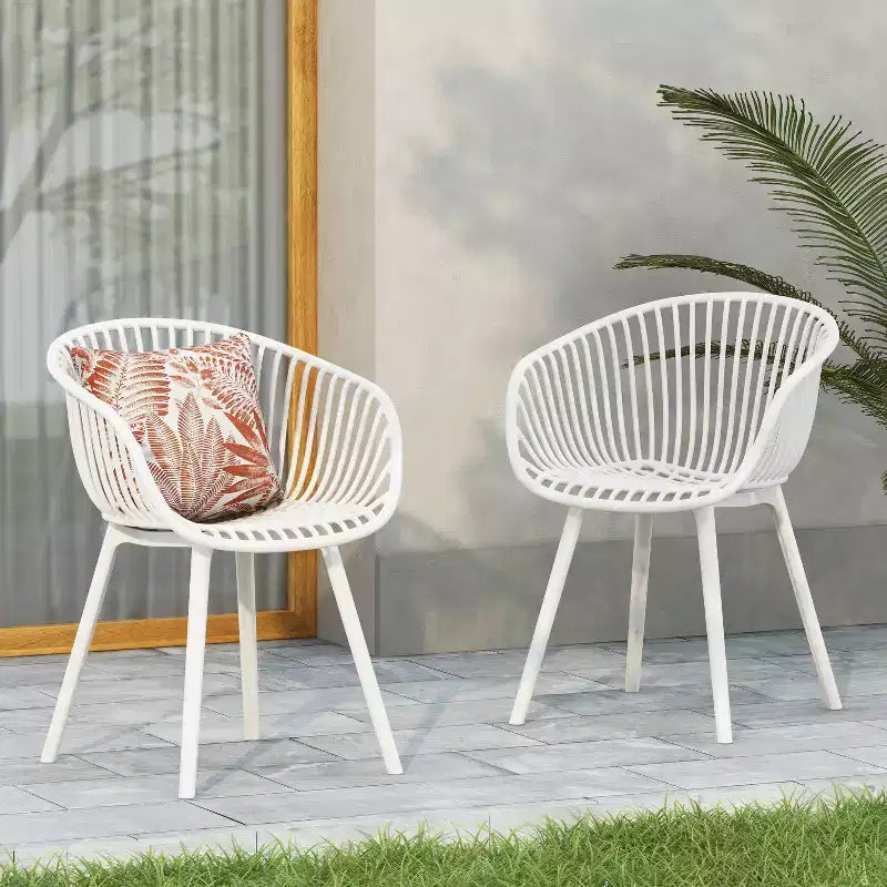 Christopher Knight Home Sedia d'accento in plastica polipropilene da esterno Santa Fe, 2 pezzi