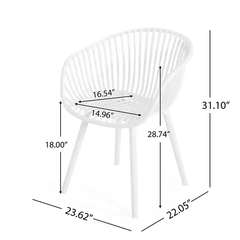 Christopher Knight Home Sedia d'accento in plastica polipropilene da esterno Santa Fe, 2 pezzi