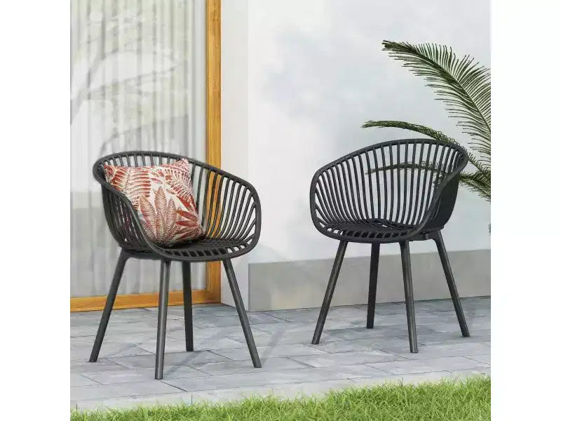 Christopher Knight Home Sedia d'accento in plastica polipropilene da esterno Santa Fe, 2 pezzi