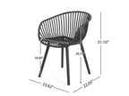 Christopher Knight Home Sedia d'accento in plastica polipropilene da esterno Santa Fe, 2 pezzi