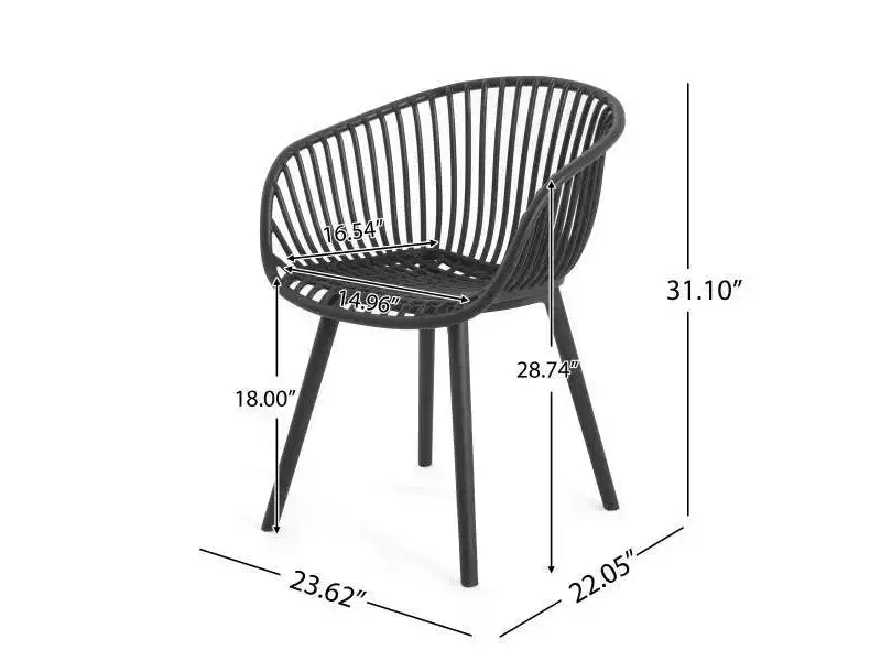 Christopher Knight Home Sedia d'accento in plastica polipropilene da esterno Santa Fe, 2 pezzi