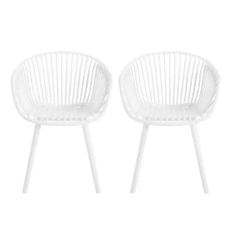 Christopher Knight Home Sedia d'accento in plastica polipropilene da esterno Santa Fe, 2 pezzi