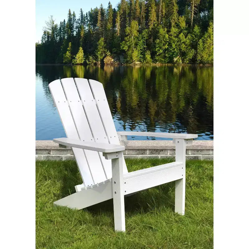 Lakeside Faux Wood Adirondack Outdoor Portable Chair - Merry Products: