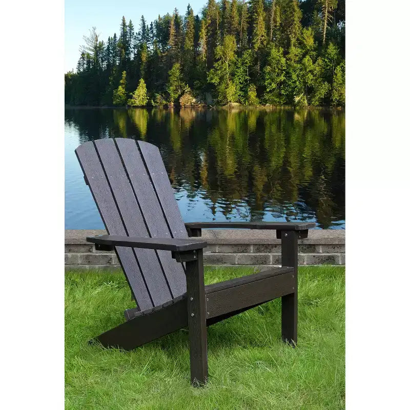 Lakeside Faux Wood Adirondack Outdoor Portable Chair - Merry Products: