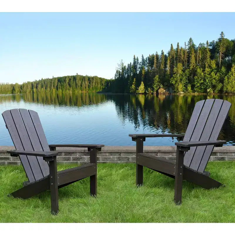 Lakeside Faux Wood Adirondack Outdoor Portable Chair - Merry Products: