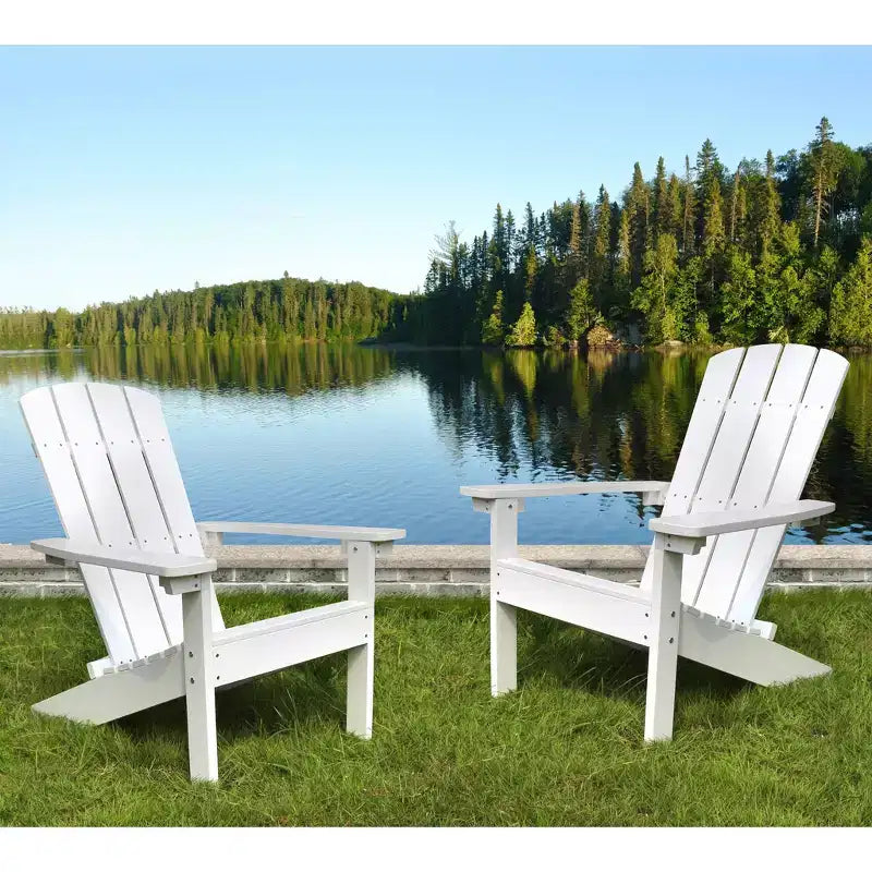 Lakeside Faux Wood Adirondack Outdoor Portable Chair - Merry Products: