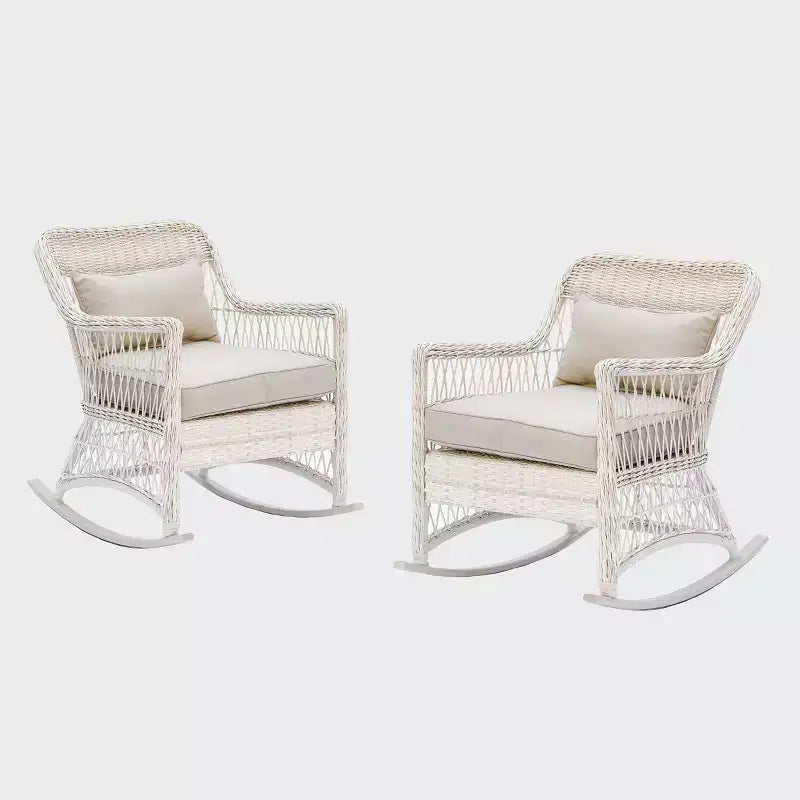 Leisure Made 2pc Pearson Wicker Rocking Chairs