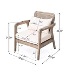 Christopher Knight Home Ursa Outdoor Patio Club Chairs Acacia Wood
