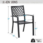 MAISON ARTS Patio Dining Set of 7 with Rectangular Brown Metal Dining Table and Metal Chairs