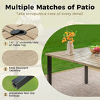 MAISON ARTS Patio Dining Set of 7 with Rectangular Brown Metal Dining Table and Metal Chairs