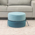 Adeco Round Pouf Upholstered Footrest Ottoman