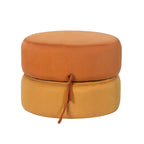 Adeco Round Pouf Upholstered Footrest Ottoman