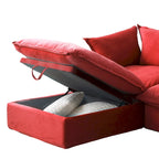 U Shape Couch Sectional for Living Room, Velvet Convertible Sectional Sofa With Ottomans
