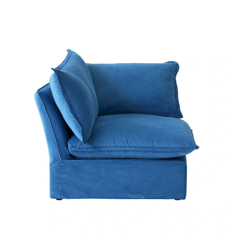 U Shape Couch Sectional for Living Room, Velvet Convertible Sectional Sofa With Ottomans