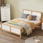 Modern Style Full Size Solid Wood Platform Bed for Kids