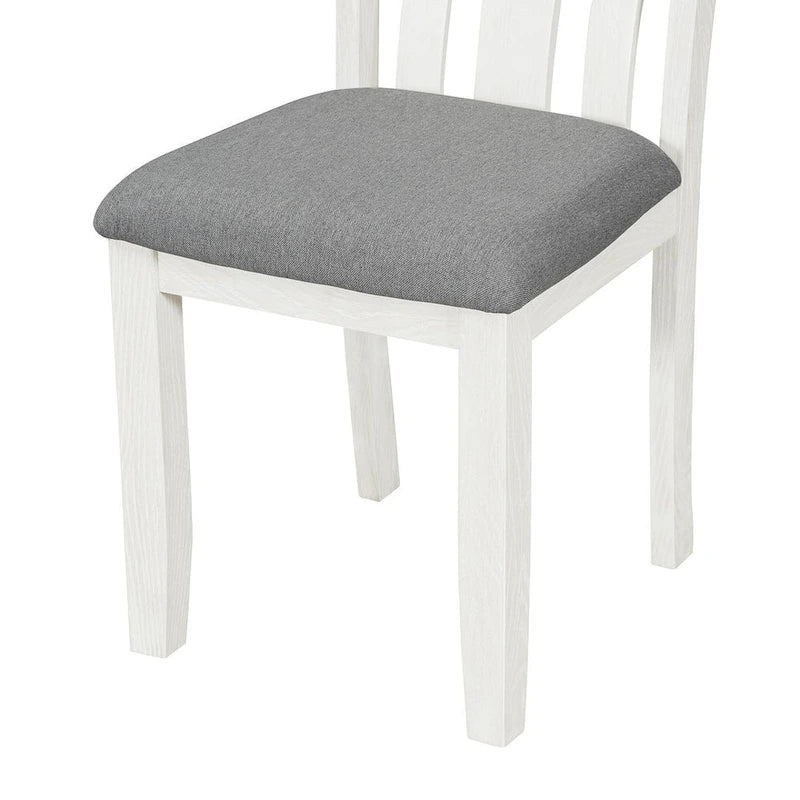 Retro Style 7 PCS Dining Table Set for 6-Extendable Table and 6 Upholstered Chairs